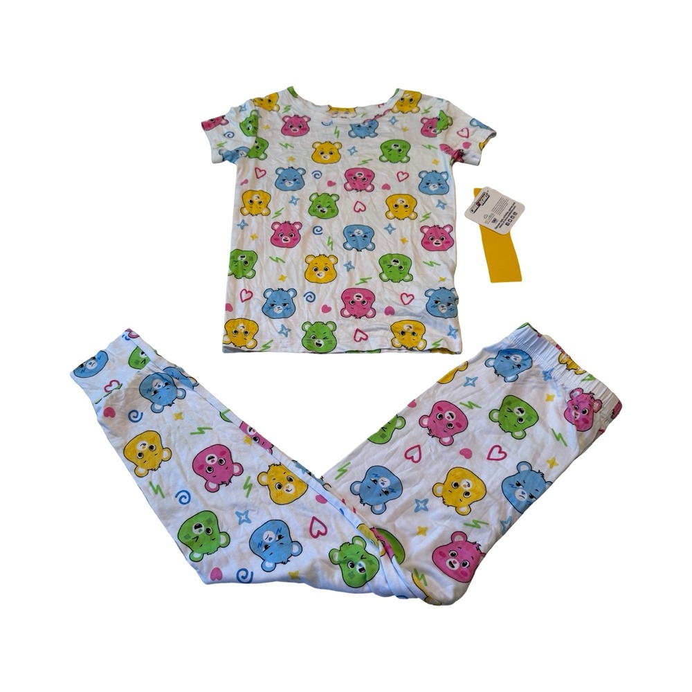 Care Bears Kids Pajama Set‎ Size 8 Short Sleeve Shirt Pants Multi-Color NWT